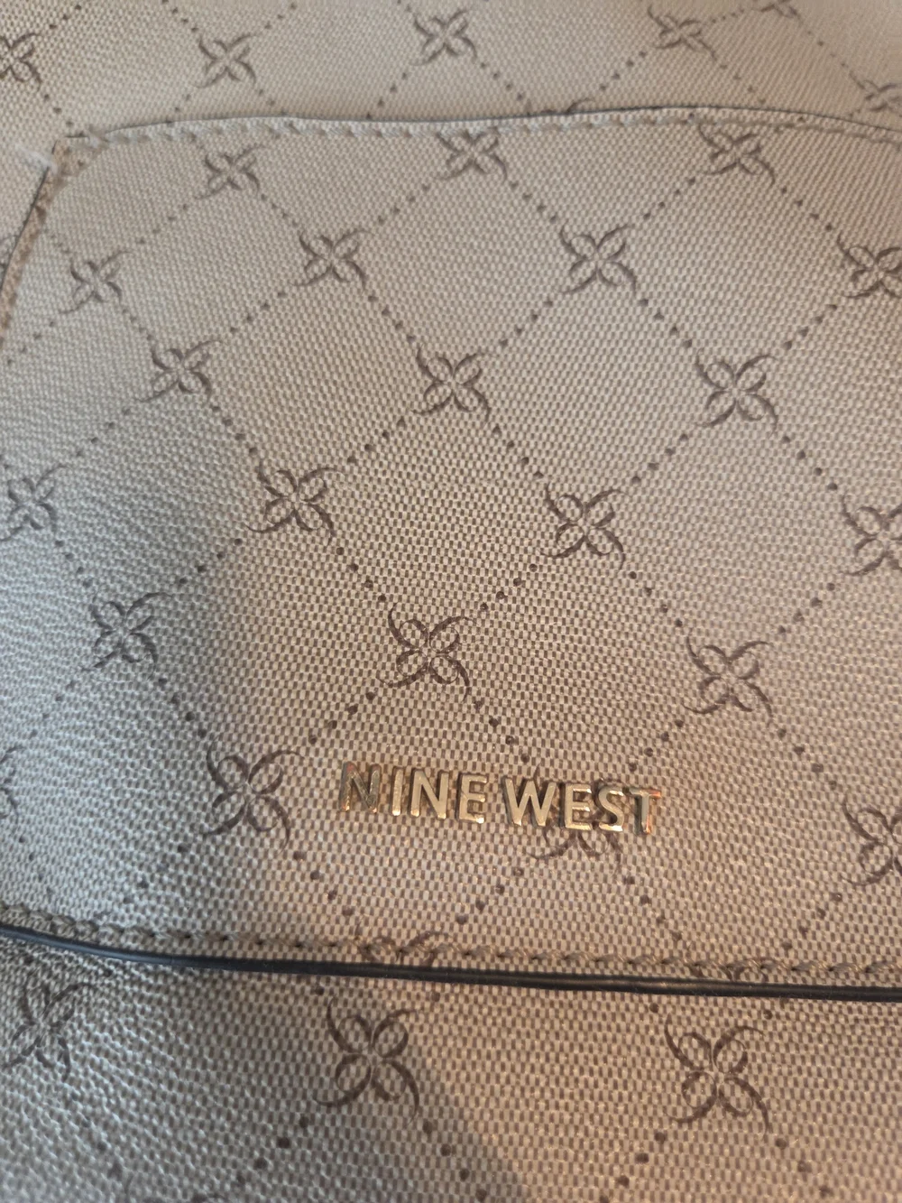 Nine West Beige Patterned Crossbody Bag